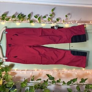 Women's Slalom Red Bootcut Winter Ski Cargo Zip Pocket Snowpants S